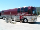 Prevost 15 bunk coach bus w/shower + new engine re